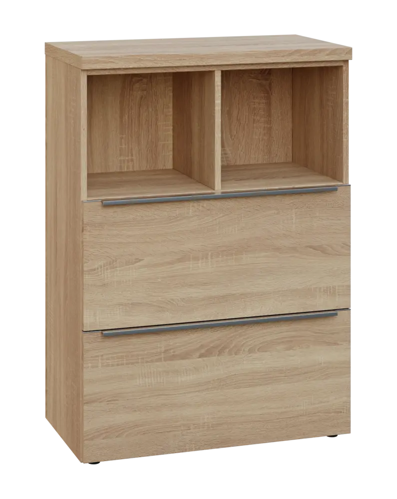 SIN 3 - 82ZN kancelářská skříň, 2-zásuvková/nika, 1120x800x400, dub bardolino